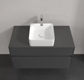Тумба под раковину Villeroy & Boch Collaro 100х50 см МДФ глянцевый серый C03800FP