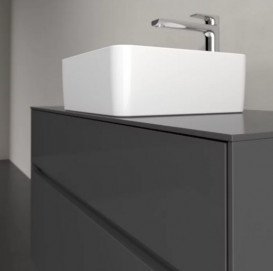 Тумба под раковину Villeroy & Boch Collaro 100х50 см МДФ глянцевый серый C03800FP