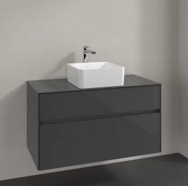 Тумба под раковину Villeroy & Boch Collaro 100х50 см МДФ глянцевый серый C03800FP
