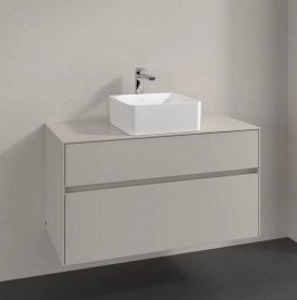 Тумба під раковину Villeroy&Boch Collaro 100х50 см ДСП м'який сірий C03800VK