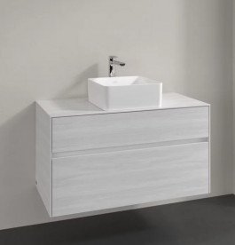 Тумба под раковину Villeroy & Boch Collaro 100х50 см ДСП белое дерево C03800E8