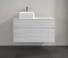 Тумба під раковину Villeroy&Boch Collaro 100х50 см ДСП біле дерево C03900E8