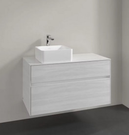 Тумба під раковину Villeroy&Boch Collaro 100х50 см ДСП біле дерево C03900E8