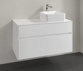 Тумба под раковину Villeroy & Boch Collaro 100х50 см МДФ глянцевый белый C04000DH