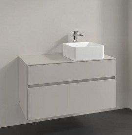 Тумба під раковину Villeroy&Boch Collaro 100х50 см ДСП м'який сірий C04000VK