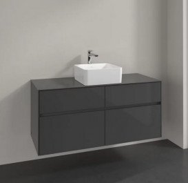 Тумба под раковину Villeroy & Boch Collaro 120х50 см МДФ глянцевый серый C04100FP