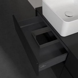 Тумба під раковину Villeroy&Boch Collaro 120х50 см МДФ чорний матовий лак C04200PD