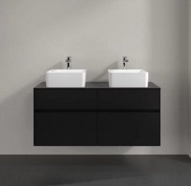 Тумба под раковину Villeroy & Boch Collaro 120х50 см МДФ черный матовый лак C04400PD