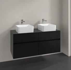 Тумба под раковину Villeroy & Boch Collaro 120х50 см МДФ черный матовый лак C04400PD