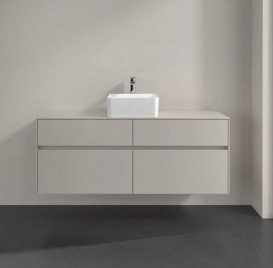 Тумба під раковину Villeroy&Boch Collaro 140х50 см ДСП м'який сірий C04500VK