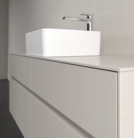 Тумба під раковину Villeroy&Boch Collaro 140х50 см ДСП м'який сірий C04500VK