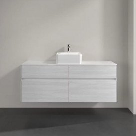 Тумба під раковину Villeroy&Boch Collaro 140х50 см ДСП біле дерево C04500E8