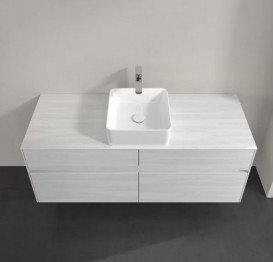 Тумба під раковину Villeroy&Boch Collaro 140х50 см ДСП біле дерево C04500E8