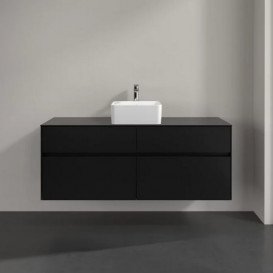Тумба під раковину Villeroy&Boch Collaro 140х50 см МДФ чорний матовий лак C04500PD