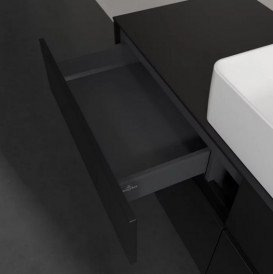 Тумба під раковину Villeroy&Boch Collaro 140х50 см МДФ чорний матовий лак C04500PD