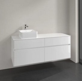 Тумба під раковину Villeroy&Boch Collaro 140х50 см МДФ глянсовий білий C04600DH