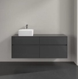 Тумба под раковину Villeroy & Boch Collaro 140х50 см МДФ глянцевый серый C04600FP
