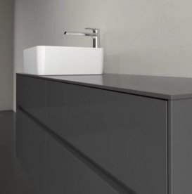 Тумба под раковину Villeroy & Boch Collaro 140х50 см МДФ глянцевый серый C04600FP