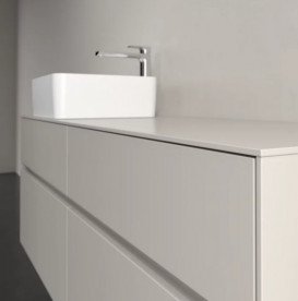 Тумба під раковину Villeroy&Boch Collaro 140х50 см ДСП м'який сірий C04600VK