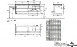 Тумба під раковину Villeroy & Boch Collaro 140х50 см ДСП кам'яний дуб C04700RK