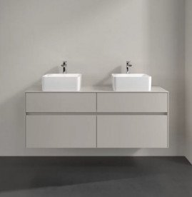 Тумба під раковину Villeroy & Boch Collaro 140х50 см ДСП м'який сірий C04800VK