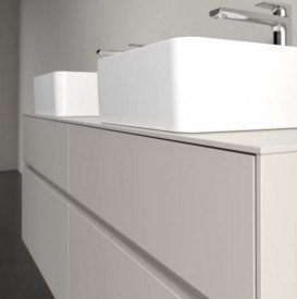 Тумба під раковину Villeroy & Boch Collaro 140х50 см ДСП м'який сірий C04800VK