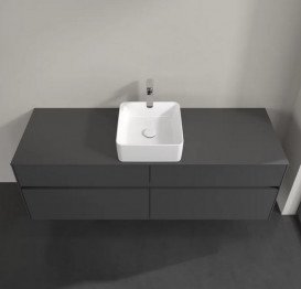 Тумба под раковину Villeroy & Boch Collaro 160х50 см МДФ глянцевый серый C04900FP