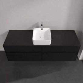 Тумба під раковину Villeroy & Boch Collaro 160х50 см МДФ чорний матовий лак C04900PD