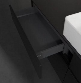 Тумба під раковину Villeroy & Boch Collaro 160х50 см МДФ чорний матовий лак C04900PD