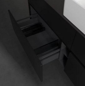 Тумба під раковину Villeroy & Boch Collaro 160х50 см МДФ чорний матовий лак C04900PD