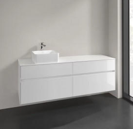 Тумба под раковину Villeroy & Boch Collaro 160х50 см МДФ глянцевый белый C05000DH
