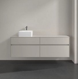 Тумба под раковину Villeroy & Boch Collaro 160х50 см ДСП мягкий серый C05000VK