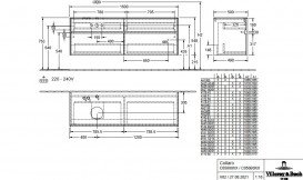 Тумба под раковину Villeroy & Boch Collaro 160х50 см ДСП мягкий серый C05000VK