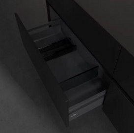 Тумба під раковину Villeroy & Boch Collaro 160х50 см ДСП чорний матовий лак C05100PD