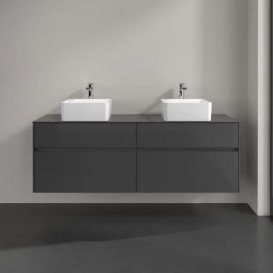 Тумба под раковину Villeroy & Boch Collaro 160х50 см МДФ глянцевый серый C05200FP