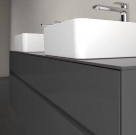 Тумба под раковину Villeroy & Boch Collaro 160х50 см МДФ глянцевый серый C05200FP