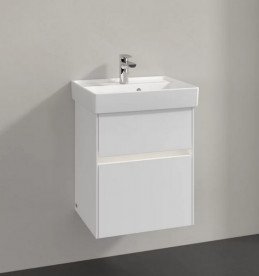 Тумба под раковину Villeroy & Boch Collaro 46х37,4 см с подсветкой ДСП матовый белый C006B0MS