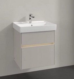 Тумба под раковину Villeroy & Boch Collaro 55,4х44,4 см с подсветкой ДСП мягкий серый C008B0VK