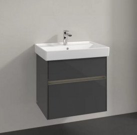 Тумба под раковину Villeroy & Boch Collaro 60,4х44,4 см с подсветкой МДФ глянцевый серый C009B0FP