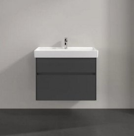 Тумба під раковину Villeroy & Boch Collaro 75,4х44,4 см із підсвічуванням МДФ глянсовий сірий C010B0FP