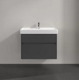 Тумба под раковину Villeroy & Boch Collaro 75,4х44,4 см с подсветкой МДФ глянцевый серый C010B0FP