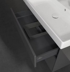 Тумба під раковину Villeroy & Boch Collaro 75,4х44,4 см із підсвічуванням МДФ глянсовий сірий C010B0FP