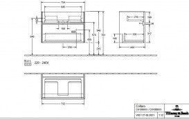 Тумба під раковину Villeroy & Boch Collaro 75,4х44,4 см із підсвічуванням МДФ глянсовий сірий C010B0FP
