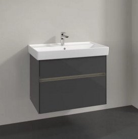 Тумба під раковину Villeroy & Boch Collaro 75,4х44,4 см із підсвічуванням МДФ глянсовий сірий C010B0FP