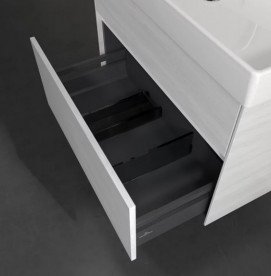 Тумба під раковину Villeroy & Boch Collaro 75,4х44,4 см із підсвічуванням ДСП біле дерево C010B0E8