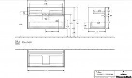 Тумба під раковину Villeroy & Boch Collaro 95,4х44,4 см із підсвічуванням ДСП північний дуб C011B0VJ