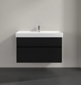 Тумба под раковину Villeroy & Boch Collaro 95,4х44,4 см с подсветкой МДФ черный матовый лак C011B0PD