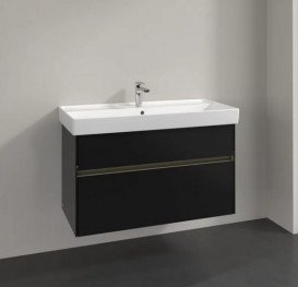 Тумба под раковину Villeroy & Boch Collaro 95,4х44,4 см с подсветкой МДФ черный матовый лак C011B0PD