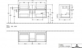 Тумба під раковину Villeroy & Boch Collaro 115,4х44,4 см з підсвічуванням дуб канзас C012B0RH