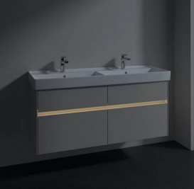 Тумба под раковину Villeroy & Boch Collaro 125,4х44,4 см с подсветкой ДСП мягкий серый C013B0VK